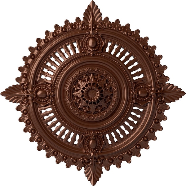 Ekena Millwork Haylynn Ceiling Medallion (Fits Canopies up to 1 1/4"), 29 1/8"OD x 1 1/4"ID x 4"P, Copper Penny CM29HYCPS - main
